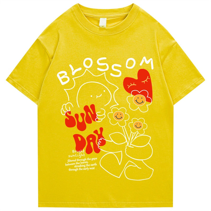 Daulet - Graphic Men Unisex Apparel Women T-Shirt Streetwear Blossom\
