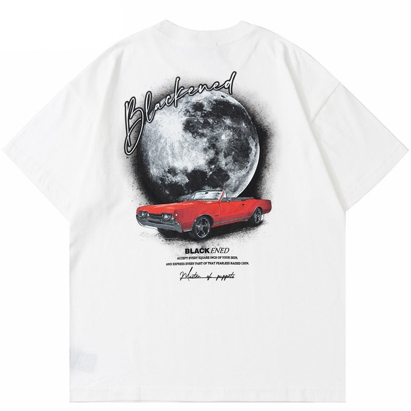 "Landed On Moon" Unisex Men Women Streetwear Graphic T-Shirt Daulet Apparel