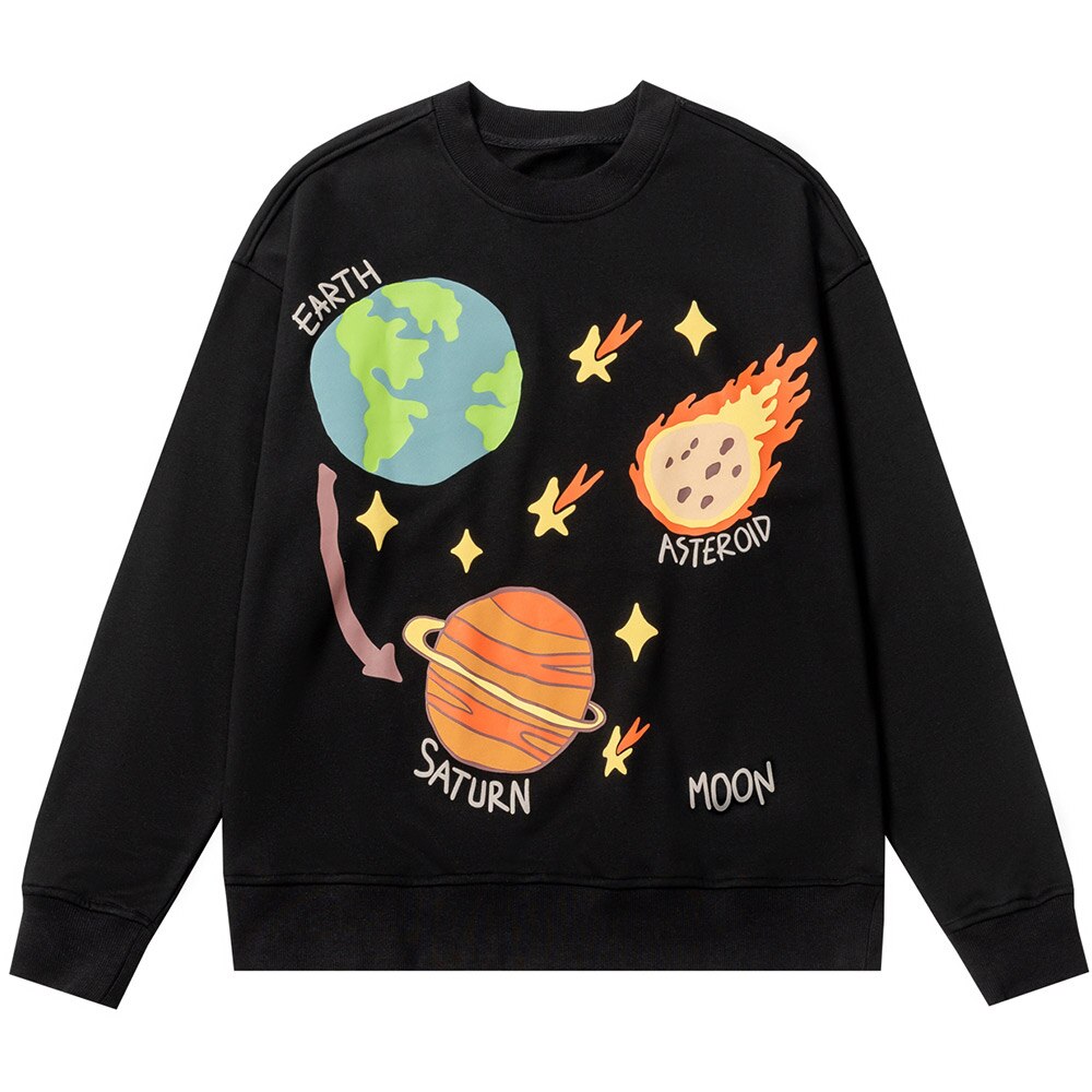 "Soloar System" Unisex Men Women Streetwear Graphic Sweatshirt Daulet Apparel