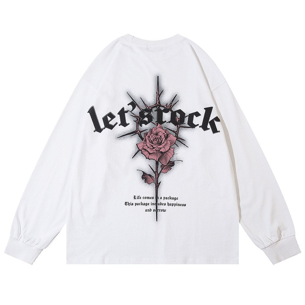 "Let's Rock" Unisex Men Women Streetwear Graphic Sweatshirt Daulet Apparel