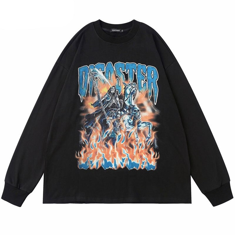 "Disaster" Unisex Men Women Streetwear Graphic Sweatshirt Daulet Apparel