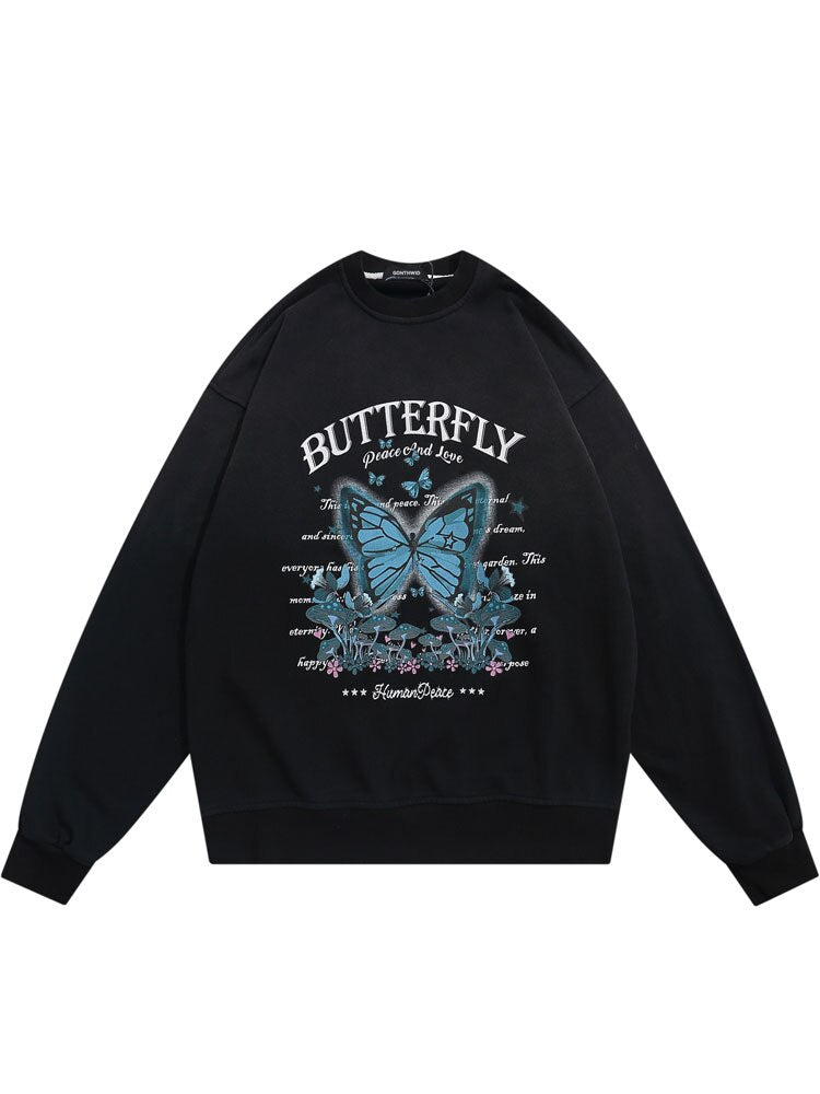 "Gradient Butterfly" Unisex Men Women Streetwear Graphic Sweatshirt Daulet Apparel