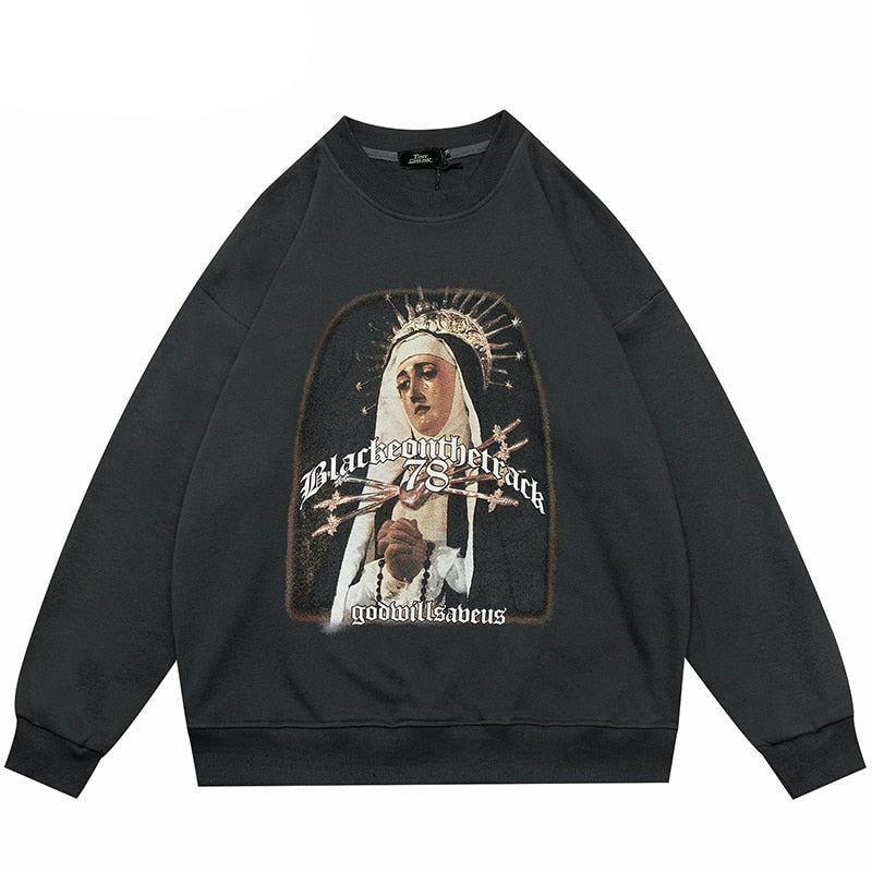 "Sobbing" Unisex Men Women Streetwear Graphic Sweater Daulet Apparel