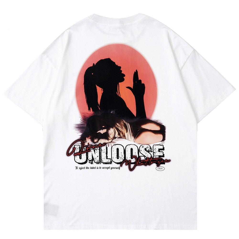 "Unloose" Unisex Men Women Streetwear Graphic T-Shirt Daulet Apparel