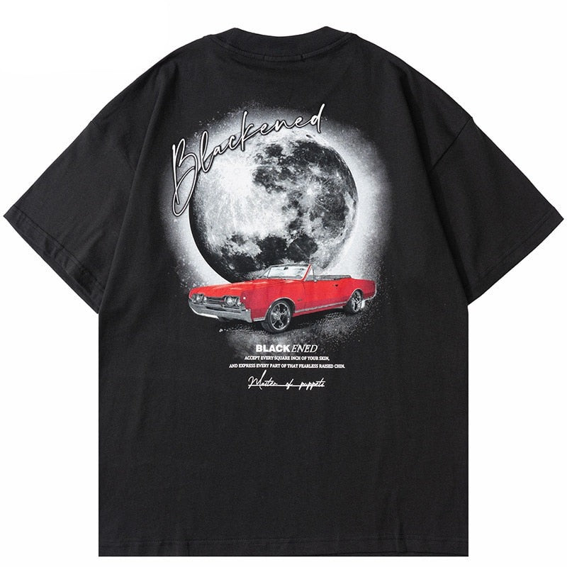 "Landed On Moon" Unisex Men Women Streetwear Graphic T-Shirt Daulet Apparel