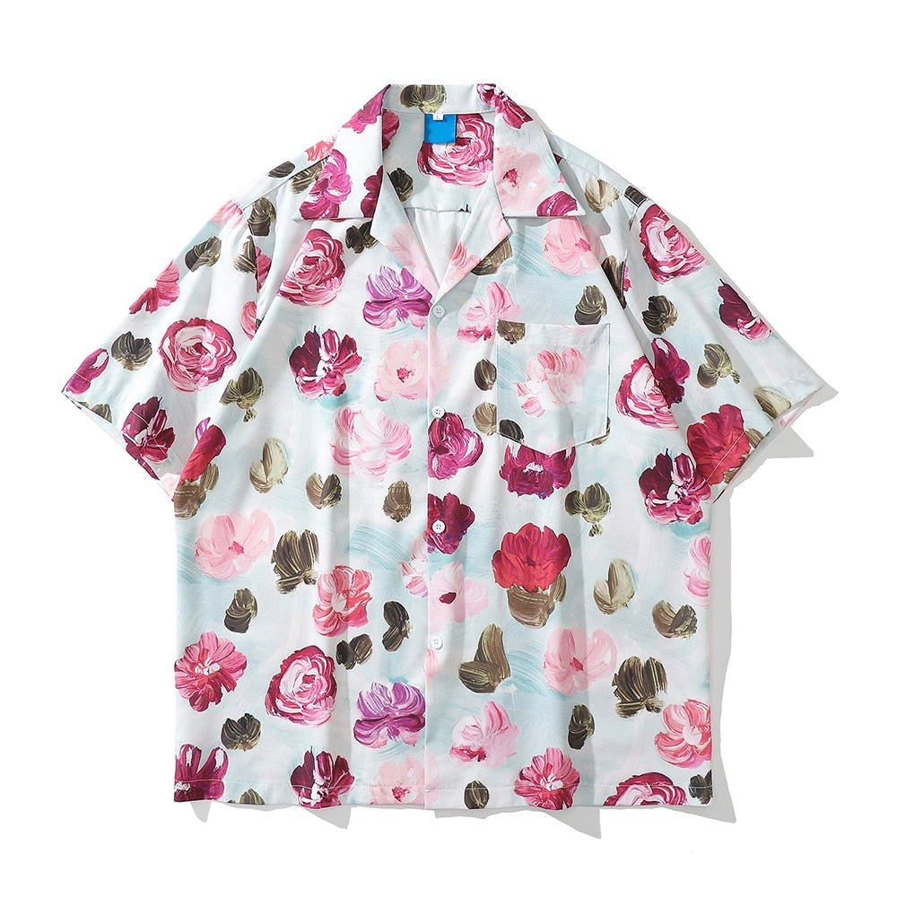 "Pink Rose" Unisex Men Women Streetwear Graphic Shirt Daulet Apparel