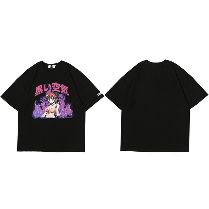 "Purple Flame" Unisex Men Women Streetwear Graphic T-Shirt Daulet Apparel