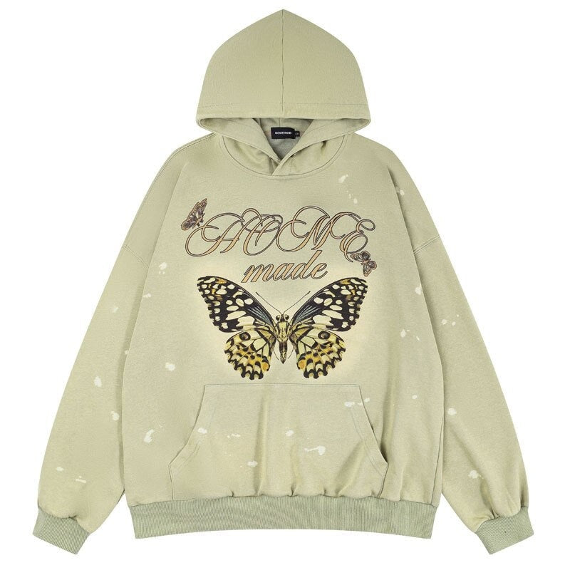 "Golden Butterfly" Unisex Men Women Streetwear Graphic Hoodie Daulet Apparel