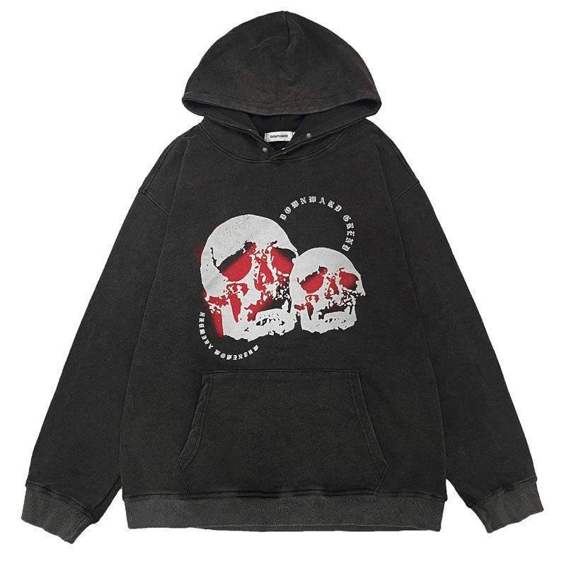 "Red Skull" Unisex Men Women Streetwear Graphic Hoodie Daulet Apparel