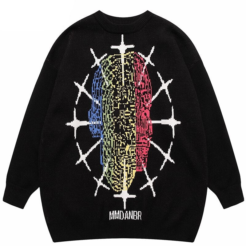 "Chase The Rainbow" Unisex Men Women Streetwear Graphic Sweater Daulet Apparel