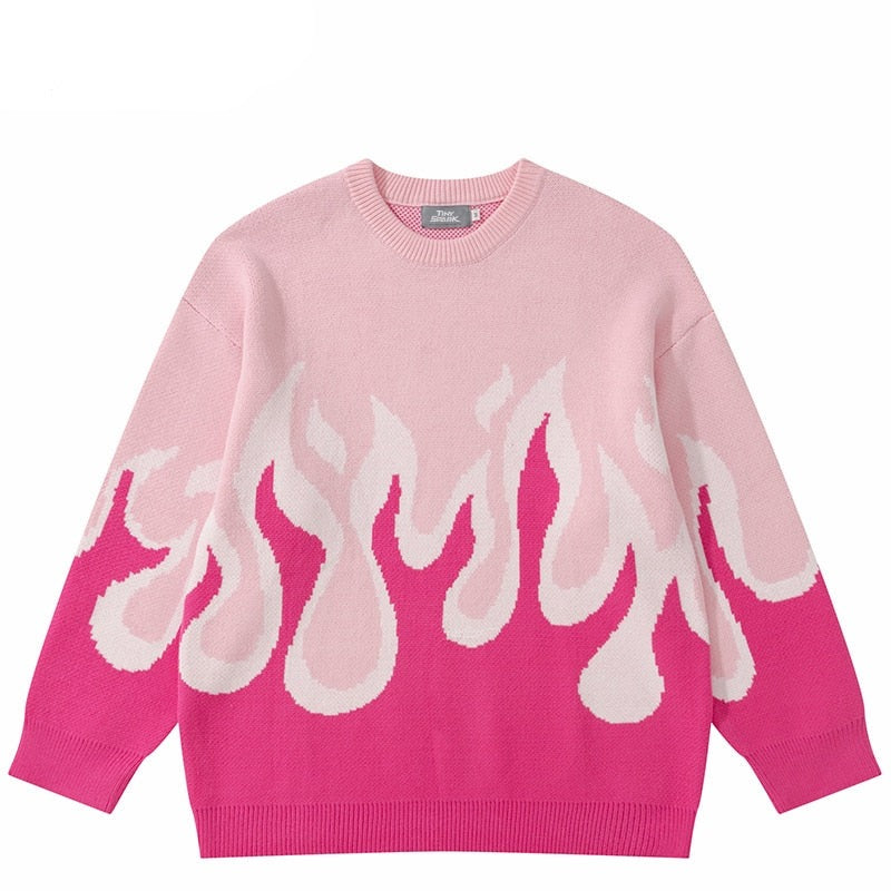 "Water & Fire" Unisex Men Women Streetwear Graphic Sweater Daulet Apparel