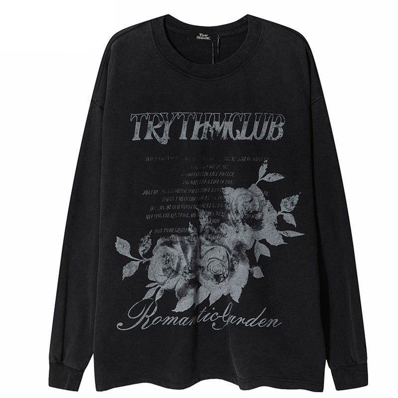 "Fallen Roses" Unisex Men Women Streetwear Graphic Sweatshirt Daulet Apparel