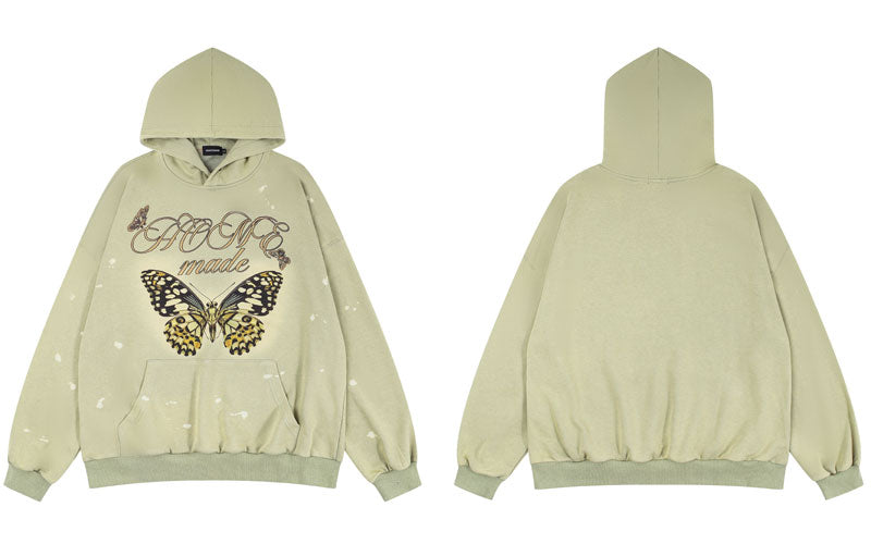 "Golden Butterfly" Unisex Men Women Streetwear Graphic Hoodie Daulet Apparel