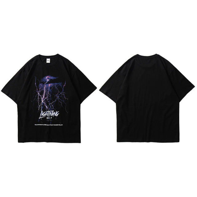 "Lighting Effect" Unisex Men Women Streetwear Graphic T-Shirt Daulet Apparel